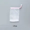 Rete schiumogena a doppio strato per sapone viso con coulisse rosa e chiusura - Rosa