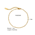Détail de la fine chaîne de cheville à billes de 1,3 mm en acier inoxydable 21cm+3cm - Style Chaîne à Billes Rondes Fine (YYA023045)