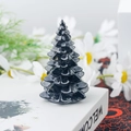 Mini sapin de Noël noir en résine avec texture de feuilles pour déco de table - 30 Obsidienne