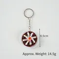 Chocolate waffle keychain with white cream and cherry detail, 4.5cm food pendant - Cream Cherry Decor / Four Pieces Brown Waffle