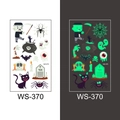 Glow-in-the-dark Halloween cartoon tattoo sticker for kids with Frankenstein and skull - Frankenstein and Spider Style (WS-370)