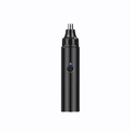 Electric nose hair trimmer in black finish with silver trimming head and blue light - Battery Version (Battery Not Included) / Black
