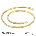 Collar de cadena de serpiente dorada de acero inoxidable de 3mm, longitud de 45cm - Longitud 45cm x Ancho 3mm / Dorado