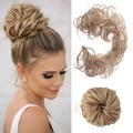 Coletero de pelo sintético marrón dorado para crear un moño voluminoso y rizado - 27B-613# (Mezcla de Rubio Claro)