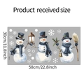Blue Christmas snowman wall sticker dimensions 30x58cm featuring snowflakes and lanterns - 30*60cm/HY-B066uv