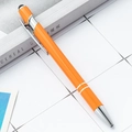 Orange 2-in-1 stylus ballpoint pen with soft touch grip and metal clip for screens - Orange (Painted)