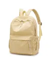 Beige corduroy backpack for students featuring multiple pockets and large capacity - Large / Light Yellow