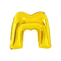 Metallic gold foil balloon in the shape of letter M for birthday and wedding party decor - 32 Inch / Bold Letter M / Gold