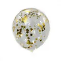 Transparent latex balloon filled with decorative golden star-shaped glitter confetti - Gold Star Confetti