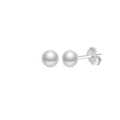 Classic S925 sterling silver ball stud earrings featuring a high-polish silver finish - 3.5-4mm Pearl/Platinum Plated