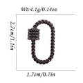 Black twisted rope D-ring jewelry clasp 2.7x1.7cm with dimensions and weight 4.1g - Gunmetal Twisted Clasp Style (DBN023-3)