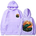 Light purple Alligator Alcatraz hoodie with front and back graphic prints for men and women - Lavender