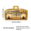 Inflatable gold retro radio prop for parties, 55x38cm vintage boombox decoration - Large Boombox Gold