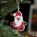 Addobbo natalizio Babbo Natale in legno rosso e bianco per l'albero, altezza 7cm - Ciondolo Babbo Natale