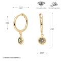 Detail showing S925 silver hoop earring dimensions with 1.13cm diameter and 5A zircon pendant - 925 Silver / August Gold Plated (Peridot Zirconia)