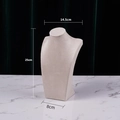 Beige velvet necklace bust display stand for jewelry storage with 25cm height dimension - 25cm / Beige Velvet (25cm Height)