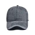 Classic charcoal grey washed cotton baseball cap with retro minimalist vintage style - Dark Green
