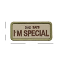 Tactical patch Dad Says I'm Special embroidery in khaki with olive edge 9x4cm - Dad Says I'm Special (Khaki)