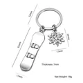 Porte-clés de snowboard en alliage de zinc avec breloque flocon de neige, poids 18g - Snowboard (Argent)