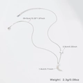 S925 Sterling Silber Halskette mit Stern und Mond sowie 39+5cm verstellbarer Kette - Stern-Mond-Halskette