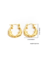Detailed view of golden fish-shaped titanium steel earrings with high-polish texture - Gold Fish Outline Style (#0258)
