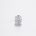 Orecchino a perno in zircone 6mm trasparente con vite in acciaio al titanio - Pezzo Singolo / Bianco
