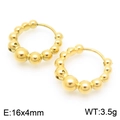 Orecchini a cerchio con perline dorate in acciaio inossidabile 16x4mm da 3,5g - 16x4mm / Oro