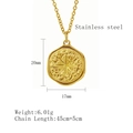 Goldene Edelstahlkette mit sternförmigem Anhänger und unregelmäßiger Hammerschlag-Struktur - Gold