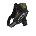 Pettorina per cani mimetica regolabile con strisce riflettenti e targhetta personalizzata - M / Verde Mimetico