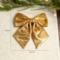 Golden sequin Christmas bow decoration, 30x25cm large glitter holiday ornament - Gold 25x30CM