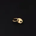 Minimalist gold-plated earring with polished oval pendant and hoop on black background - Oval Pendant Style (341-3#)