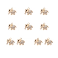 10er-Set goldene Elefanten-Anhänger mit klaren Strasssteinen für DIY-Schmuckherstellung - 3#-Goldener Elefant / 10er Pack