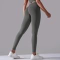 Naadloze high-waist yoga legging in donkergrijs groen met liftend bil-ontwerp - S / Pants / donkergrijs