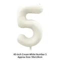 Creamy white 40 inch number 5 foil balloon for birthday party decorations - 40 Inch Number 5 / Cream White