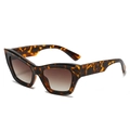 Occhiali da sole retrò cat-eye tartarugati con montatura ambra e lenti sfumate marroni - Montatura Leopardata / Lenti Tè