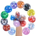 Stress relief squeeze toy with colorful water beads in transparent soft rubber - Foam Bead Ball