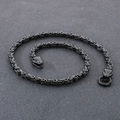 Black Byzantine chain necklace with double snake head clasps in cool gothic biker style - 45cm / Black