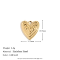Four-Ripple Textured Heart Pendant - Gold