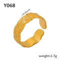 Detailansicht des 18K vergoldeten geflochtenen Rings mit 0,65 cm Breite und Textur - Y068-Gewebte Textur Offener Ring