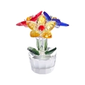 Colorful crystal flower ornament in transparent pot for elegant desktop home decoration - Five-Petal Flower-3 Colors