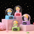 Cute cartoon character crystal balls in pink, purple, blue, and green set of 4 - 2530# (lights + Snowflakes)