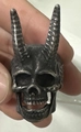 Anello teschio animale gotico con corna di ariete in acciaio inossidabile ossidato - US 9 / Colore Retro (09407)
