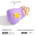 Purple alloy lucky bag pendant with star and bow detail, waterproof and hypoallergenic charm - Purple Lucky Bag (PJ92611D)