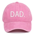 Detailed embroidery of DAD text on vintage pink washed cotton baseball cap texture - One Size / Pink