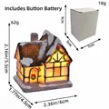 Luminous Christmas miniature house with LED lights and snow-covered resin details - Black Top Glowing House Style D (DD2-22)