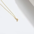 Chic gold-toned musical note pendant necklace with sparkling zirconia stones - Eighth Note / Gold