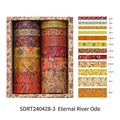 12 Rollen Washi Tape Set im Vintage-Stil mit Drachen- und Kranich-Mustern aus China - Langes Flusslied