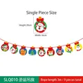 Christmas hanging banners set with Santa, elk, and snowman patterns, 9 pieces per set - Round Christmas Character Portrait Banner (SLQ010)