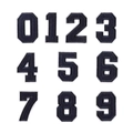 Dark blue 0-9 number patches with white borders for DIY sports apparel decoration - Full Set Of Numbers / Navy Blue