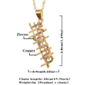 Gold MAMMA pendant necklace with colorful zircon stones and technical dimensions - Gold-D373